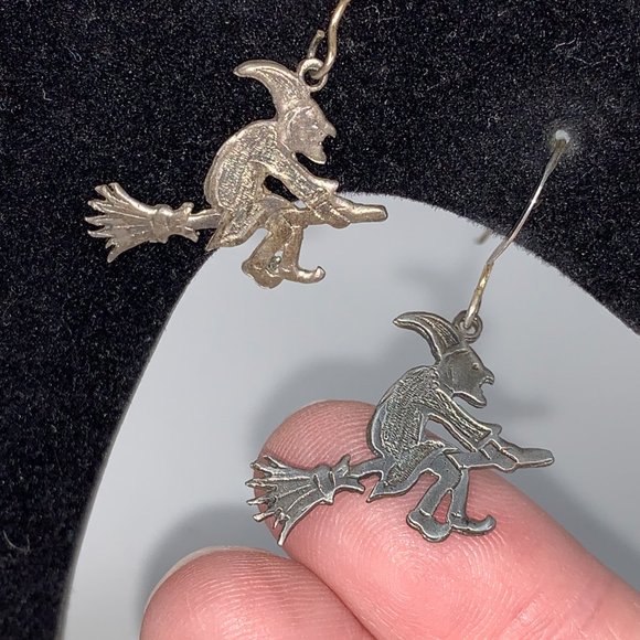 Sterling Silver Witch Earrings - Picture 6 of 15